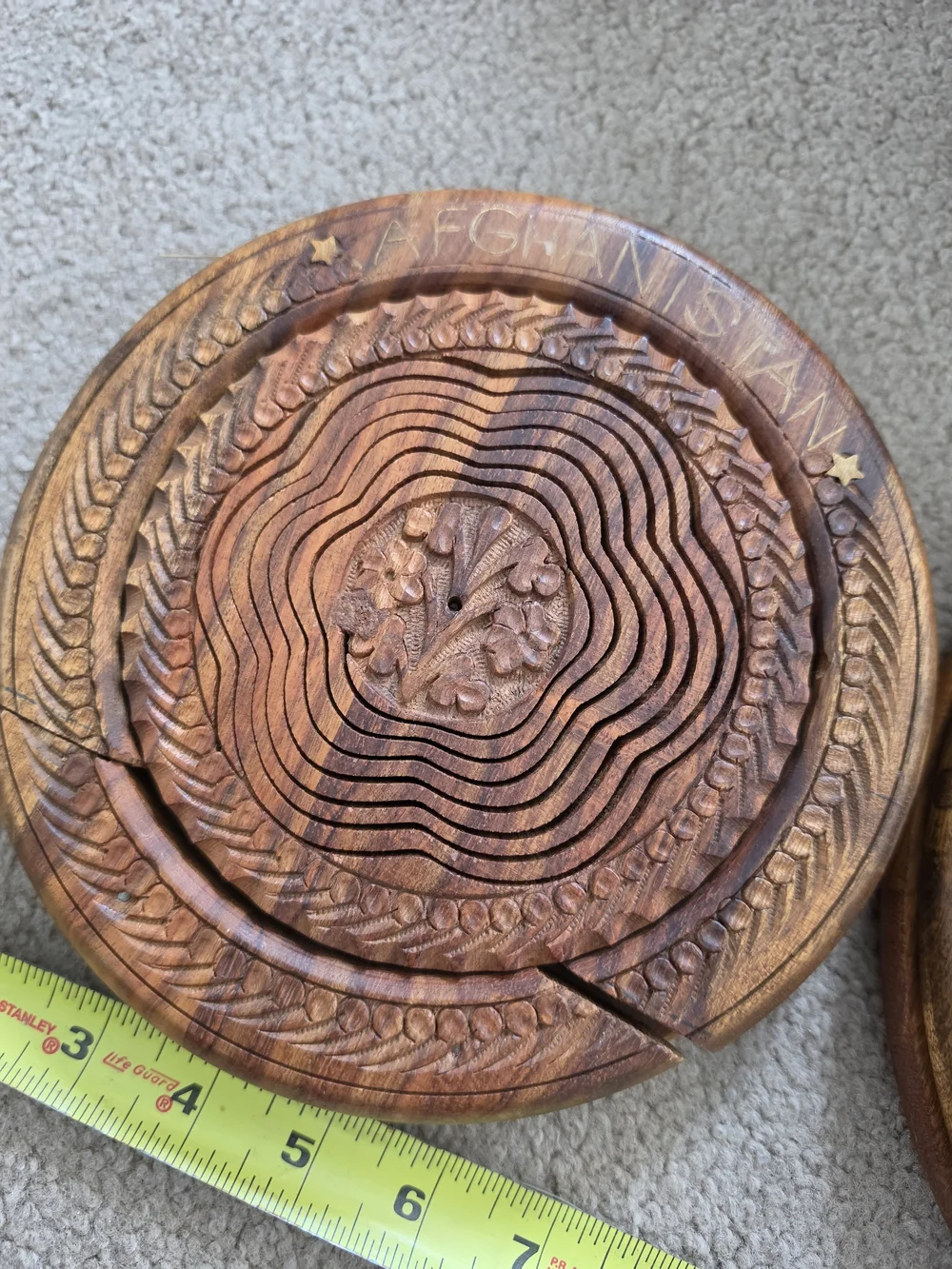 Set Of 2 Vtg Hand-Carved Wooden Collapsible Baskets/ Trivets